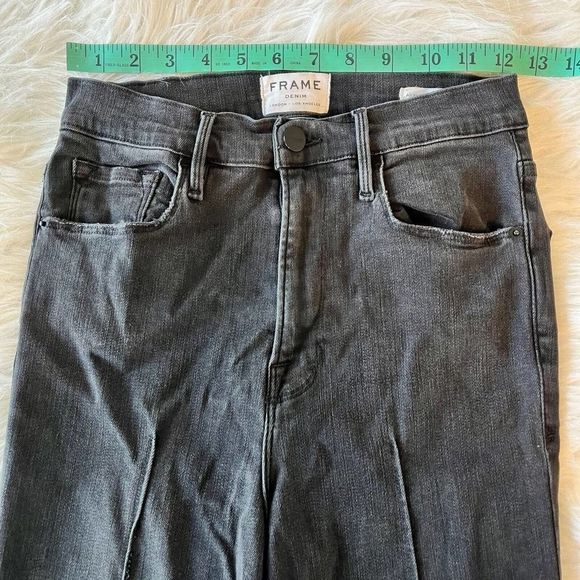 Frame Jeans Ali High Rise Cigarette Skinny Denim Ankle Size 27 Gray Faded 25x26 - Picture 8 of 13